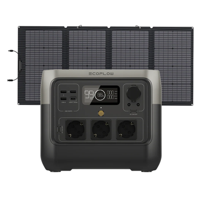 estação de energia portátil river 2 pro + painel solar 220w